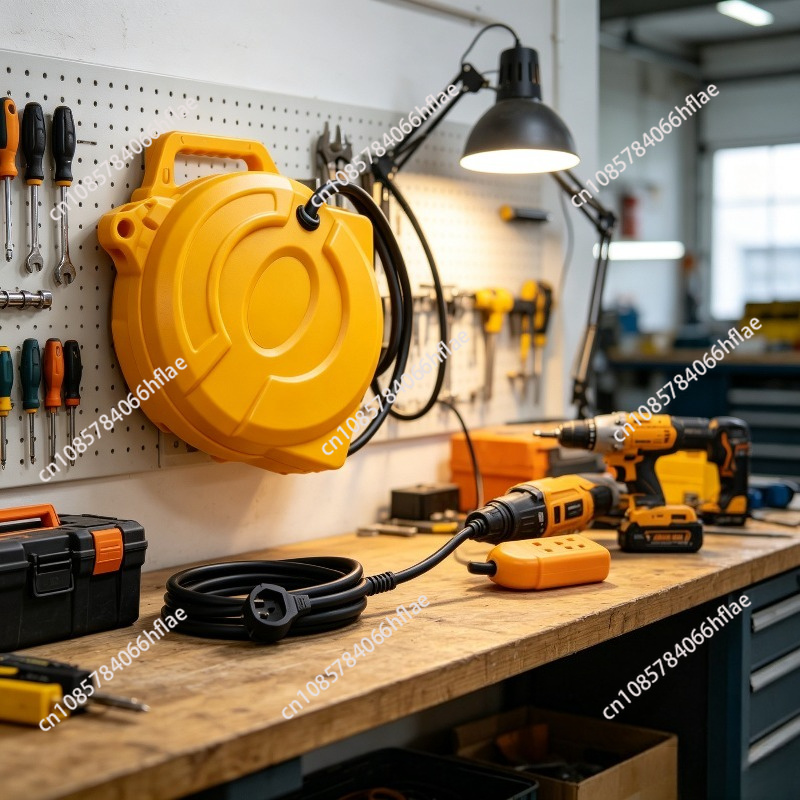 Electric Reel - สายไฟอัตโนมัติแบบยืดหดได้ 5 เมตร, กระบอกเก็บสายไฟฟ้า 3000 วัตต์