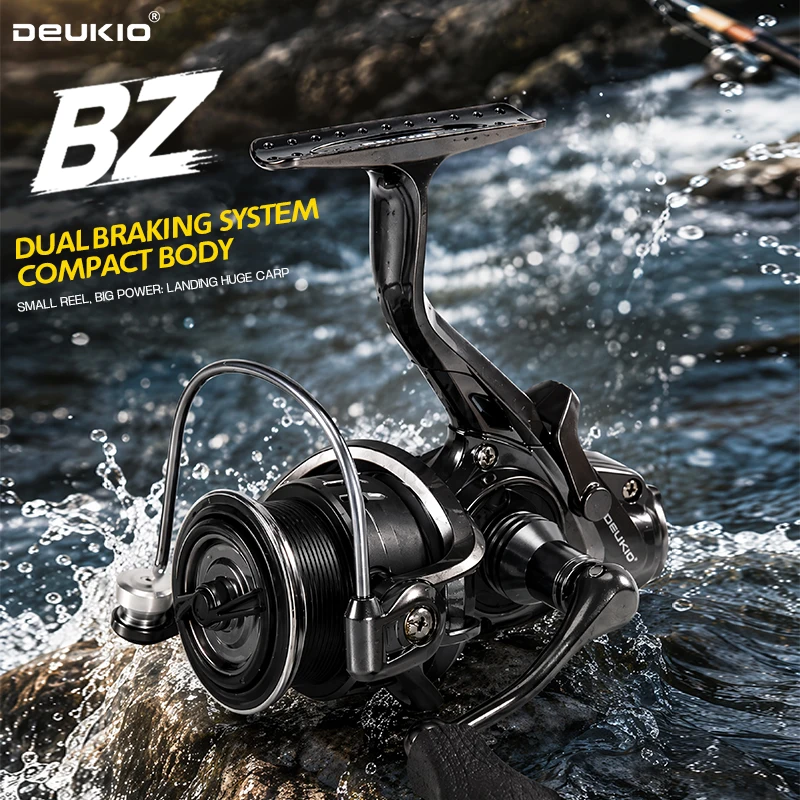 Trolling Reel - รอกตกปลา DEUKIO แบบสปินนิ่งขนาดกะทัดรัด ระบบเบรกคู่ อัตราทดเกียร์ 5.1:1